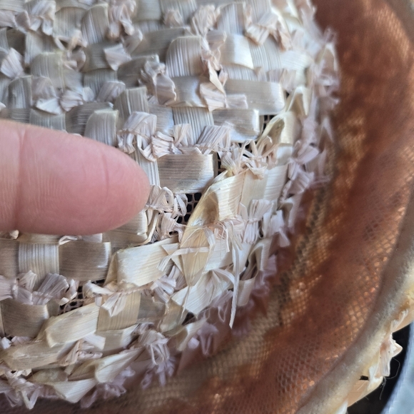 Vintage Pink Woven Pill Box Hat With Velvet Bow - Picture 8 of 11